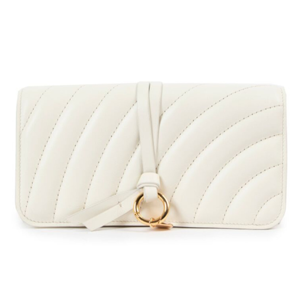 NWT Chloé White Alphabet Quilted Leather Long Wallet 7.5'' x 4''